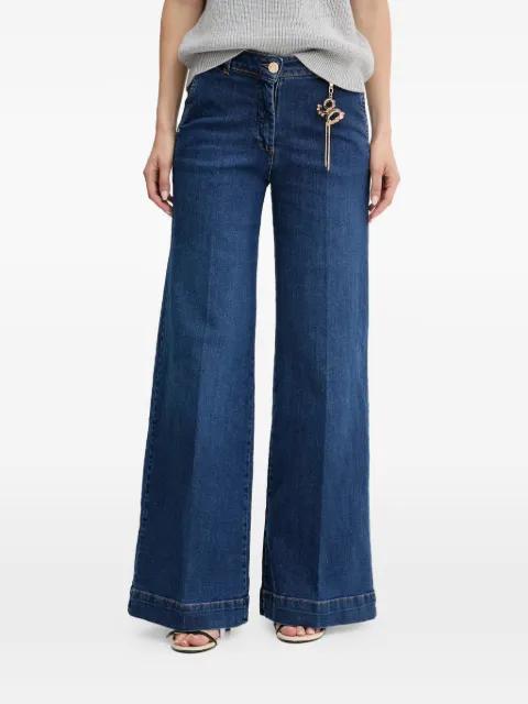 charm-detail wide-leg jeans by FRACOMINA