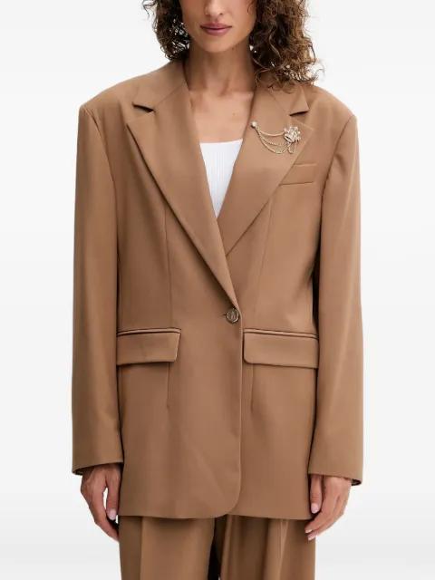 crown-embellished long blazer by FRACOMINA