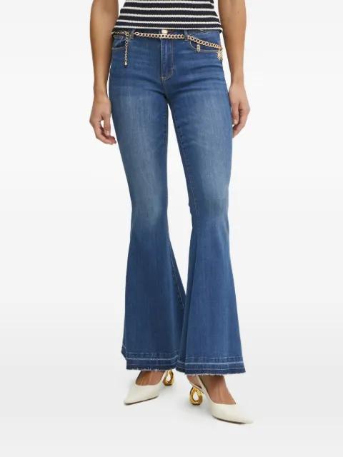 frayed flared cotton jeans by FRACOMINA
