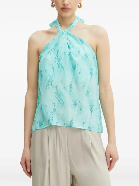 halterneck leaf-print top by FRACOMINA