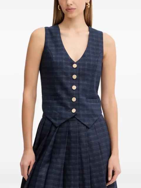 plaid V-neck gilet top by FRACOMINA