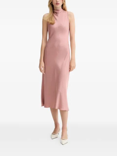 rear-bow high-neck midi dress by FRACOMINA
