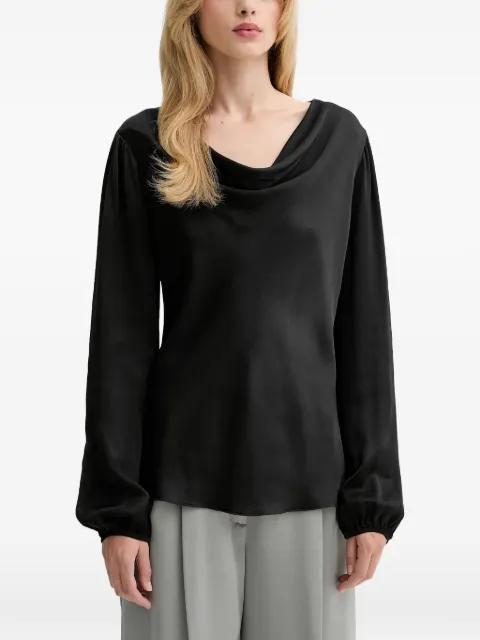 scoop-neck long-sleeve top by FRACOMINA