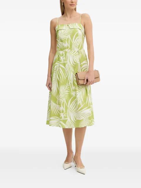 square-neck floral-print midi dress by FRACOMINA