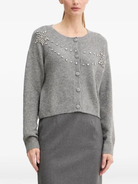 stone-embellishment button-fastening cardigan by FRACOMINA