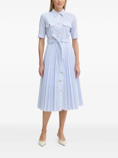 striped belted midi dress by FRACOMINA