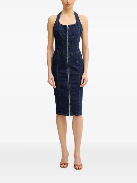 zip-detail sleeveless midi dress by FRACOMINA