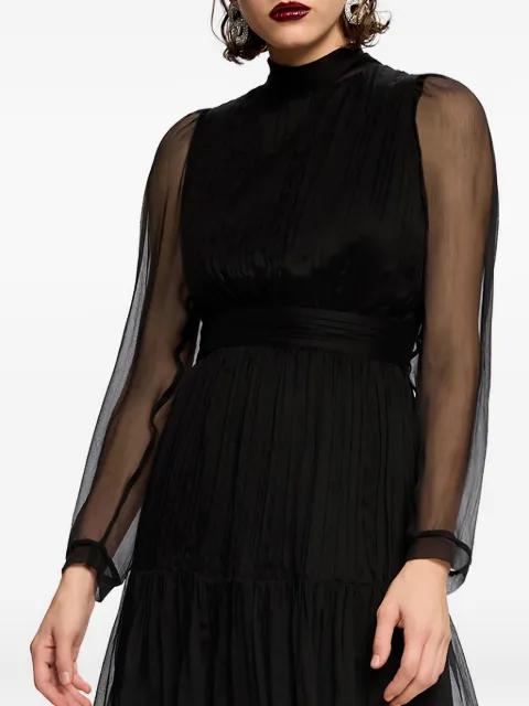 Alena long-sleeve silk mini dress by FRAMBOISE