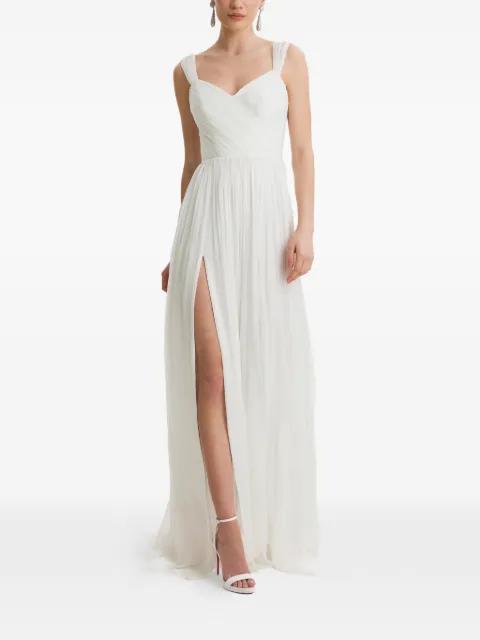Delano pleated lace-up maxi dress by FRAMBOISE