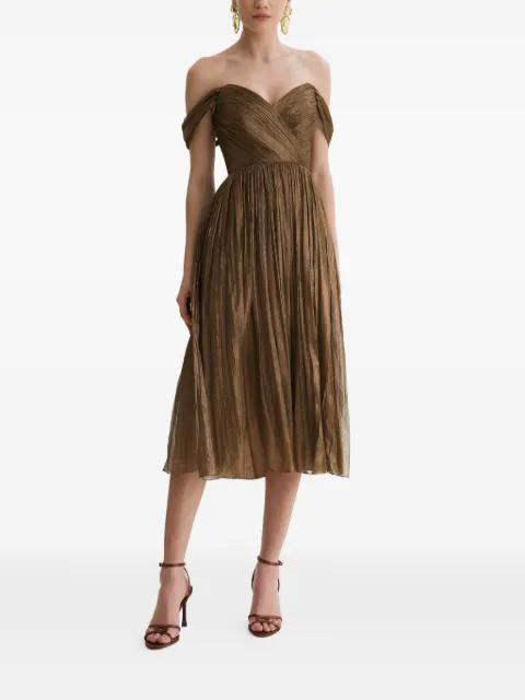 Giavera pleated off-shoulder midi dress by FRAMBOISE