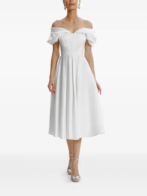 Glamo off-shoulder midi dress by FRAMBOISE
