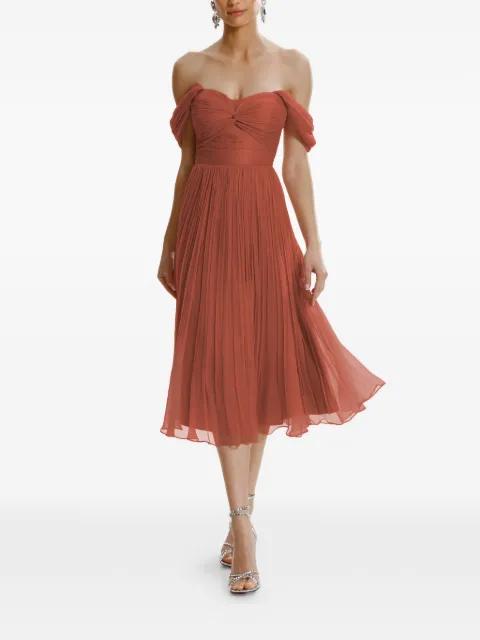 Kaly off-shoulder silk midi dress by FRAMBOISE