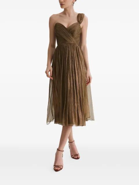 Kassia plissé-effect one-shoulder midi dress by FRAMBOISE