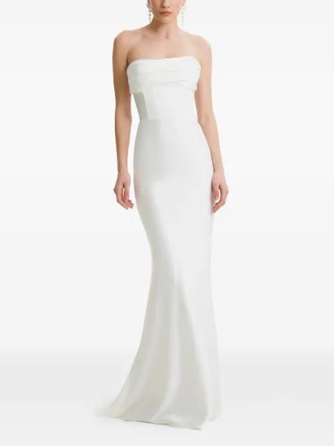 Lyris strapless draped-detail maxi dress by FRAMBOISE