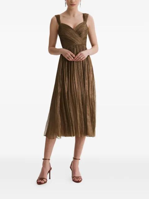 Maldon plissé lace-up midi dress by FRAMBOISE