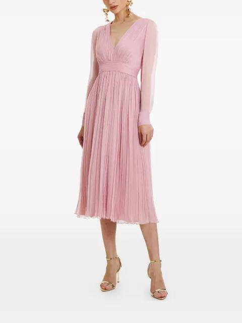 Vasquez long-sleeve silk midi dress by FRAMBOISE