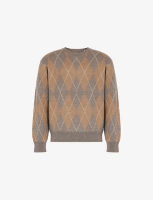 Argyle-Pattern Crewneck Knitted Jumper by FRAME