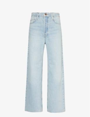 Baggy wide-leg high-rise recycled-cotton jeans by FRAME
