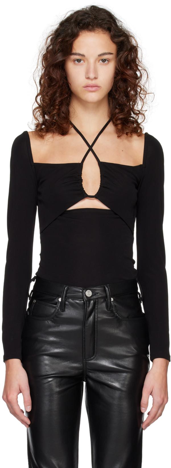 Black Halter Blouse by FRAME