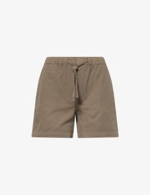 Canvas High-Rise Cotton Shorts by FRAME