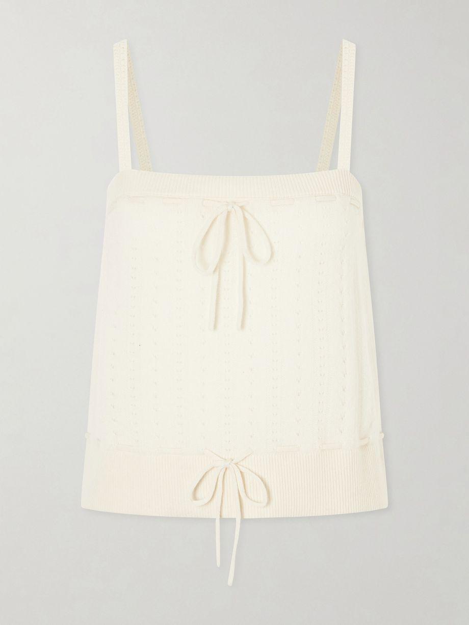 Charm knotted knit cashmere tank by FRAME