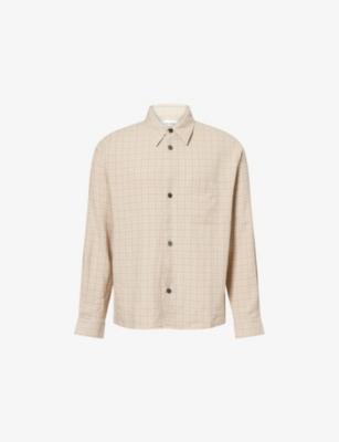 Check-Print Plaid Linen-Blend Shirt by FRAME