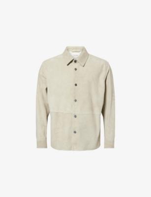 Collared Button-Up Suede Shirt by FRAME