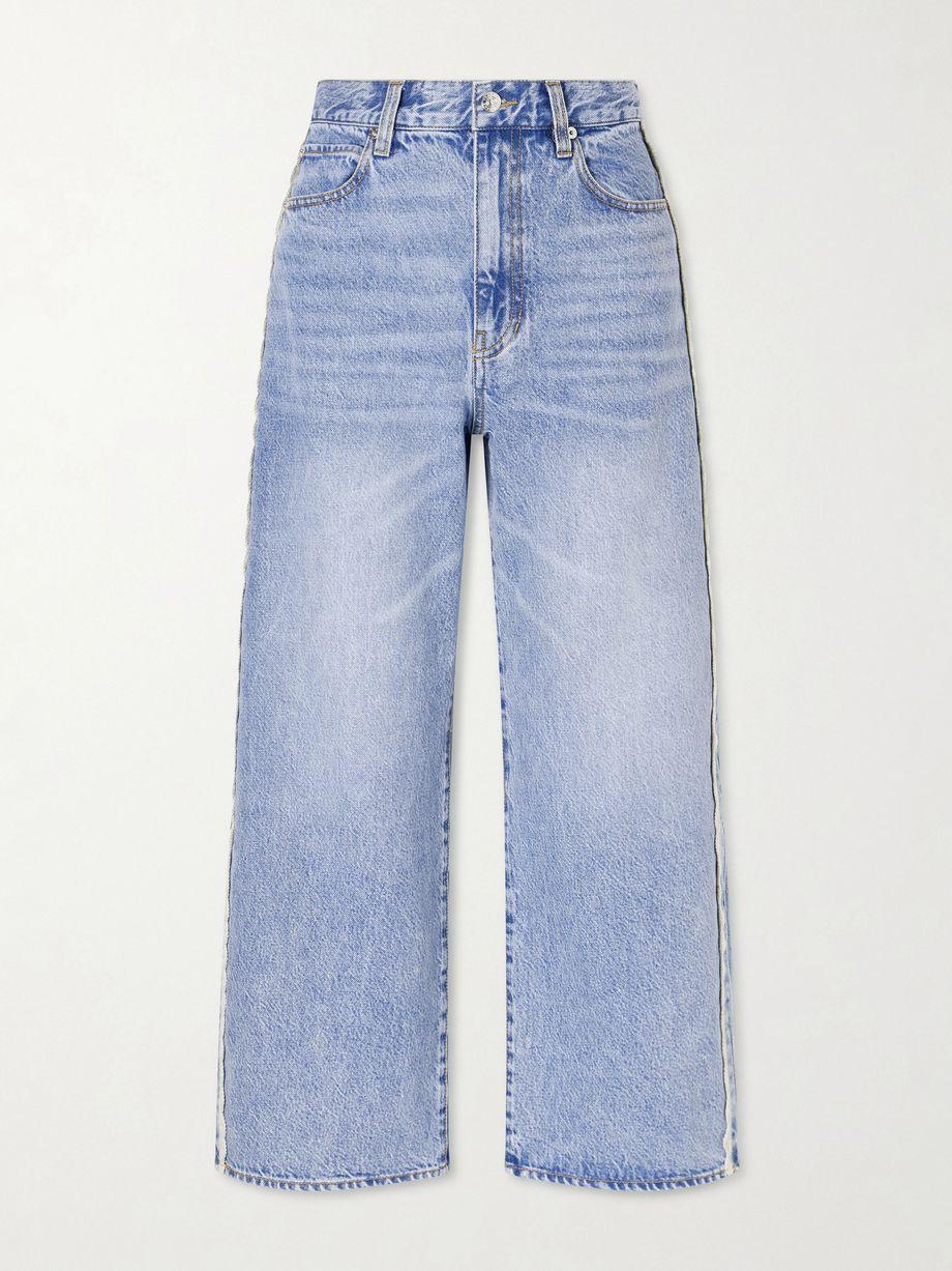 Crochet Bow Crop high-rise wide-leg jeans by FRAME