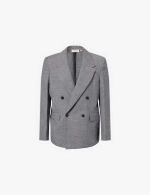Double-Breasted Unlined Wool and Linen-Blend Blazer by FRAME
