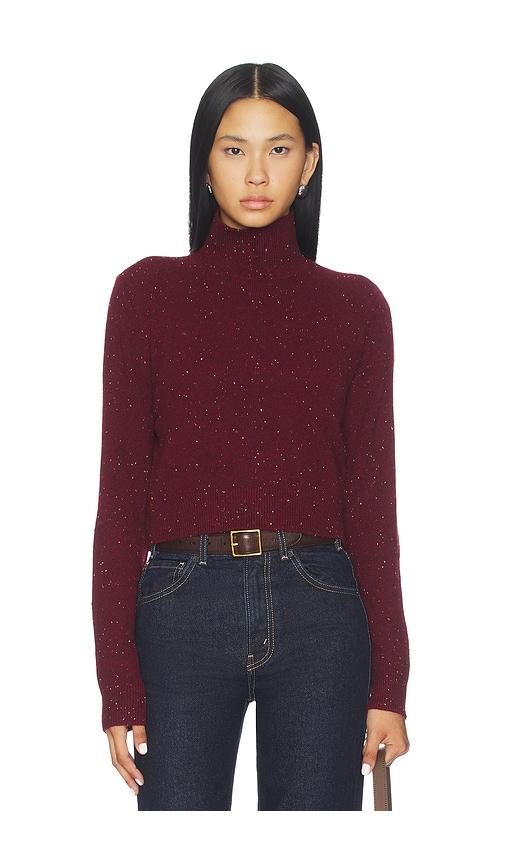 FRAME Cashmere Fleck Turtleneck in Burgundy by FRAME