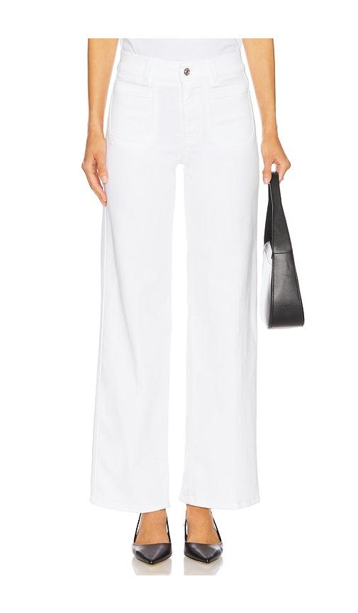 FRAME Le Slim Palazzo Modernist Pocket Jeans in White by FRAME