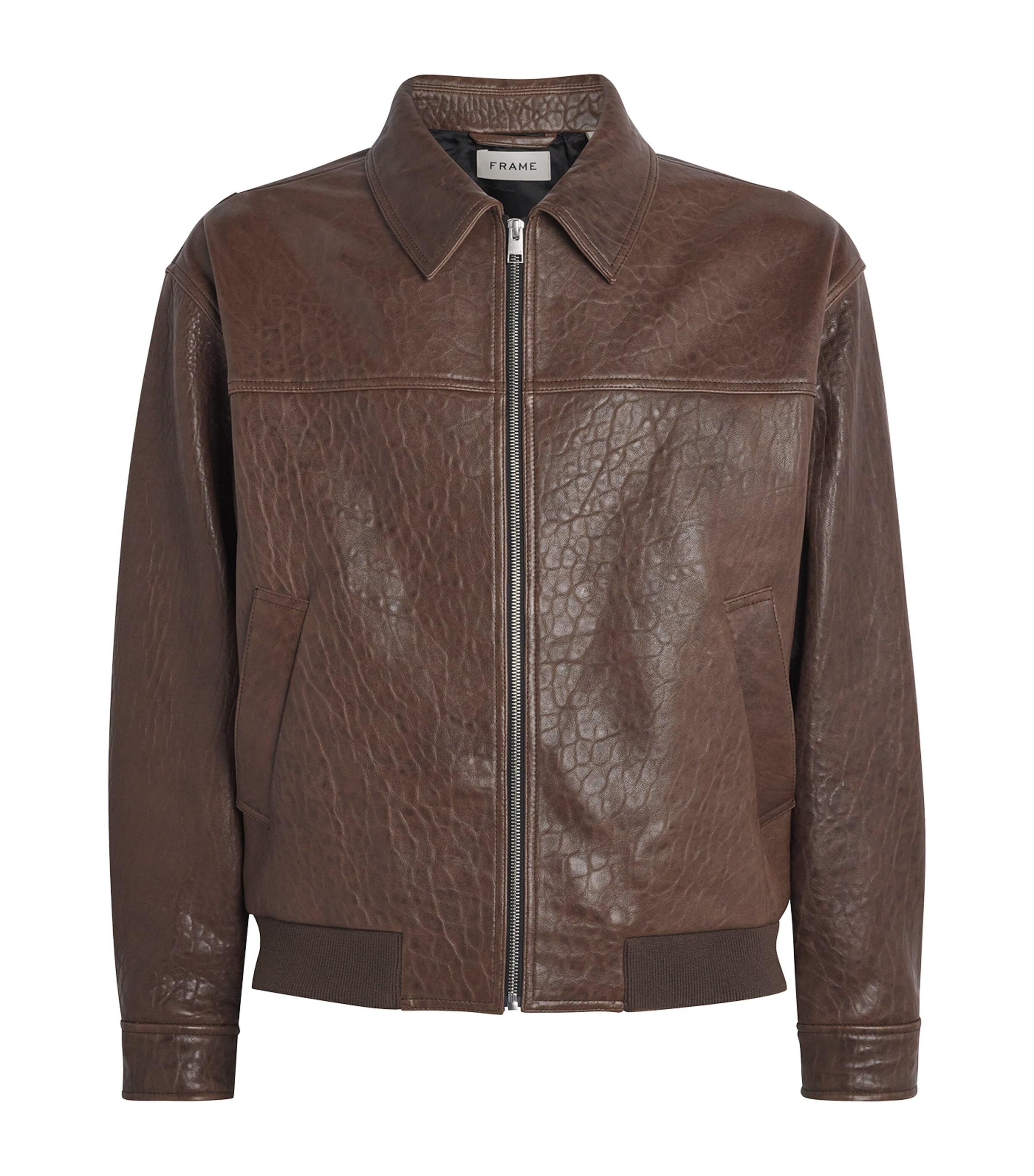 FRAME Leather Bomber Jacket by FRAME
