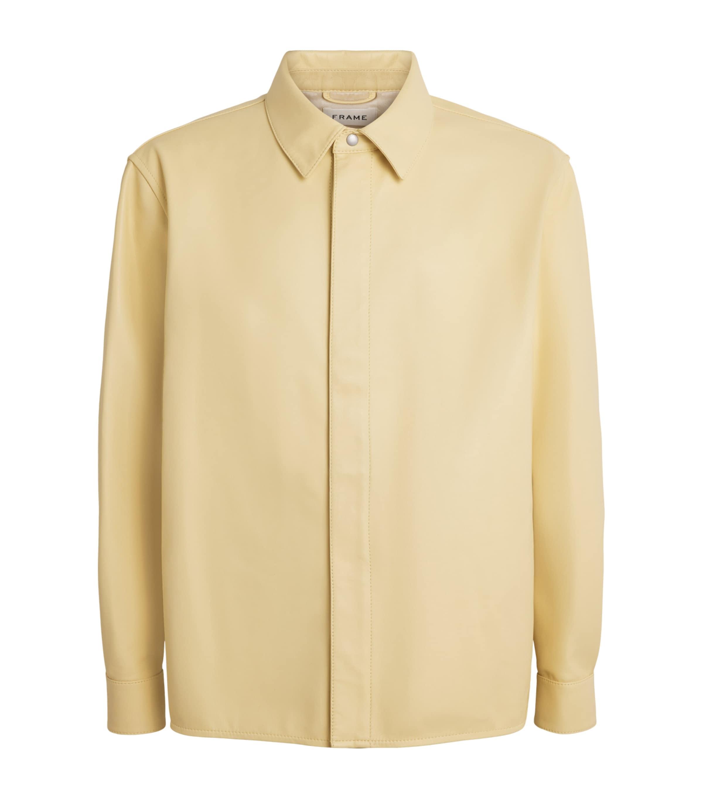 FRAME Leather Zip-Up Overshirt by FRAME