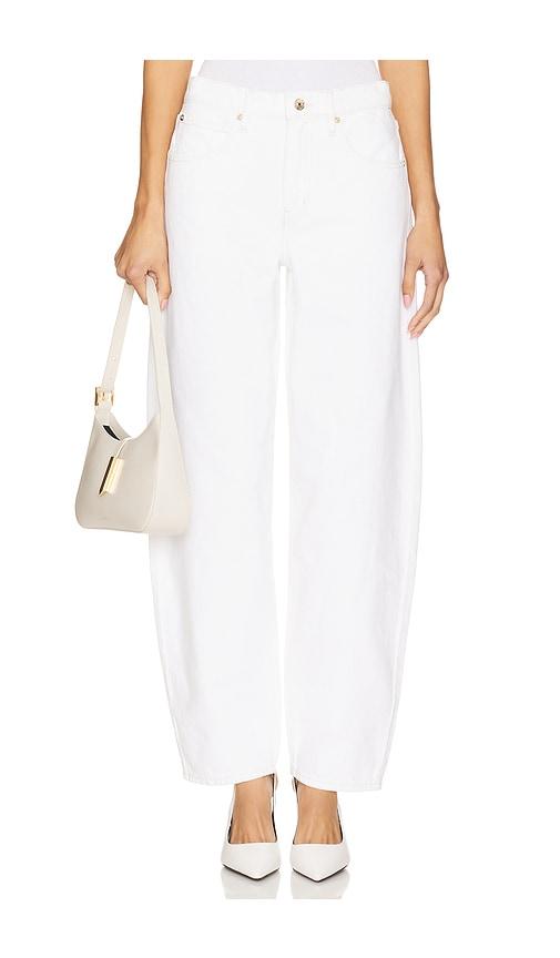 FRAME Low Slung Barrel Jeans in White by FRAME