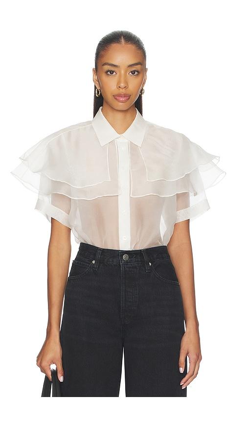 FRAME Organza Cape Top in Cream by FRAME