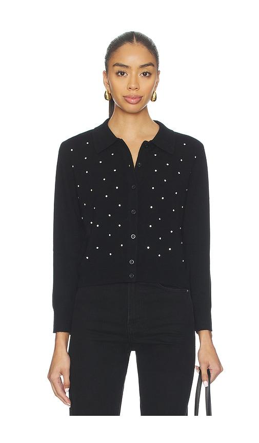 FRAME Rhinestone Cardi in Black by FRAME