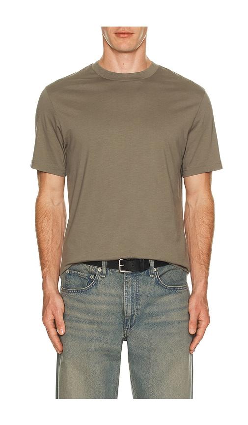 FRAME Short Sleeve Light Cotton Tee in Green by FRAME