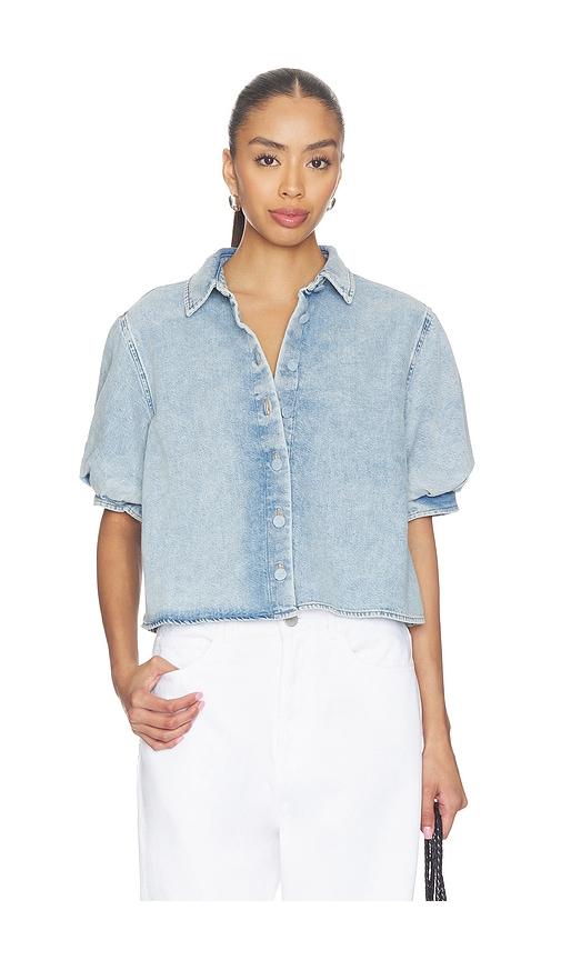 FRAME The Billow Sleeve Shirt in Blue by FRAME