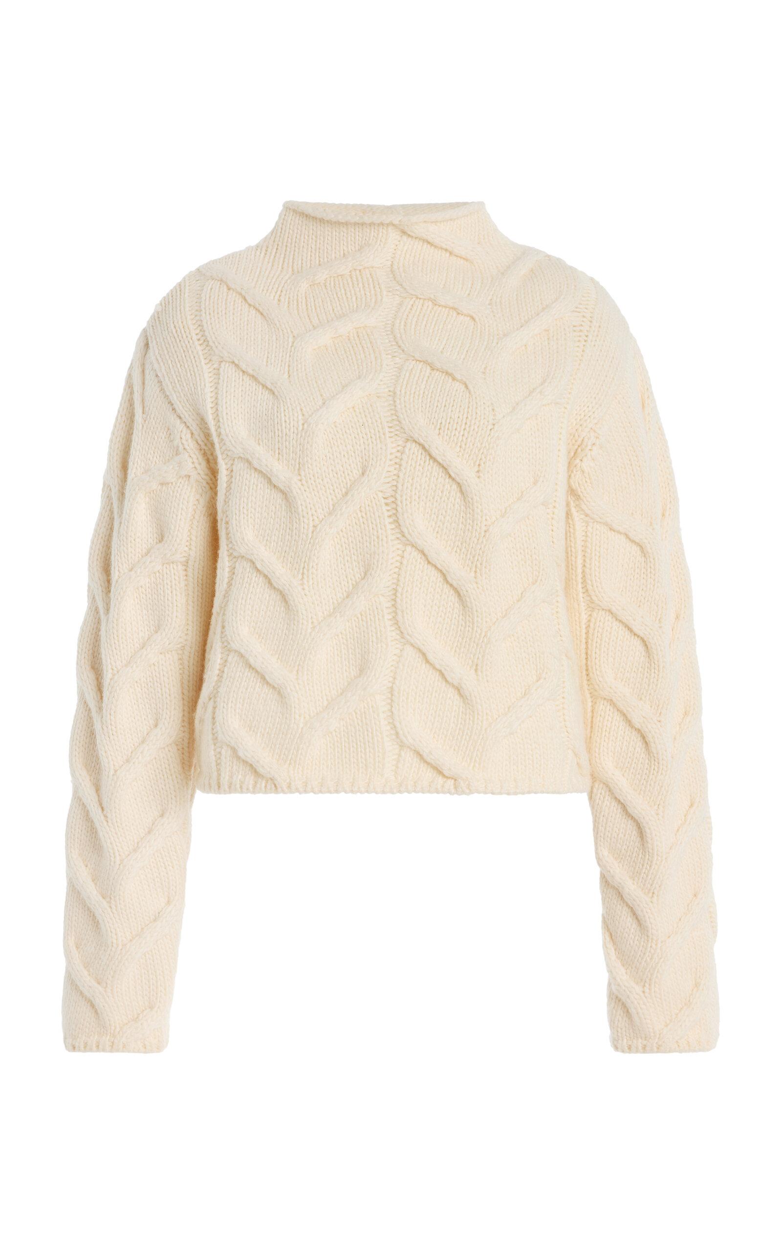 FRAME The Cable Funnel-Neck Wool Sweater - Moda Operandi by FRAME