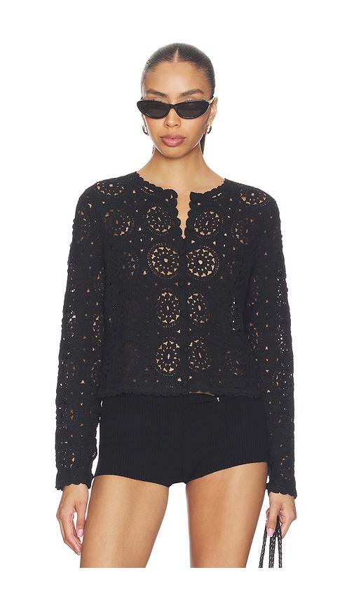 FRAME The Crochet Cardi in Black by FRAME