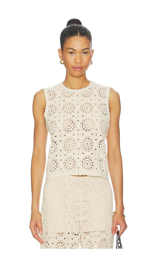 FRAME The Crochet Tank in Cream by FRAME