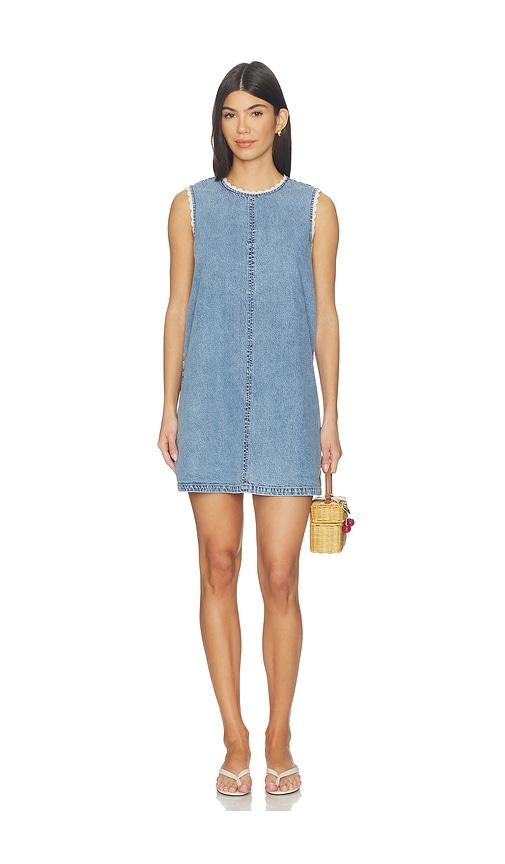 FRAME The Crochet Tide Dress in Blue by FRAME
