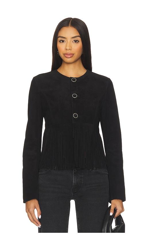 FRAME The Saddle Jacket in Black by FRAME