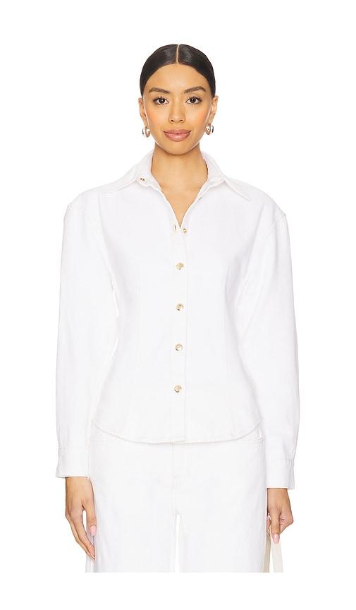 FRAME The Sculpted Shirt in White by FRAME