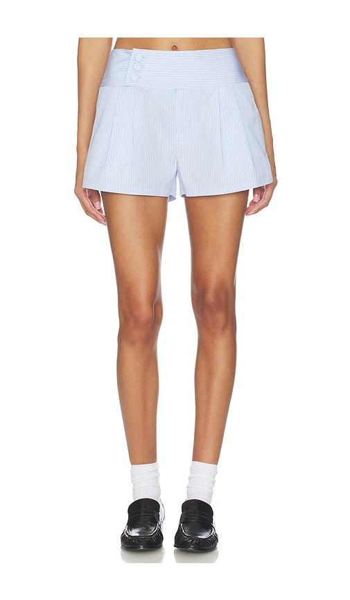 FRAME The Striped Harbor Short in Baby Blue by FRAME