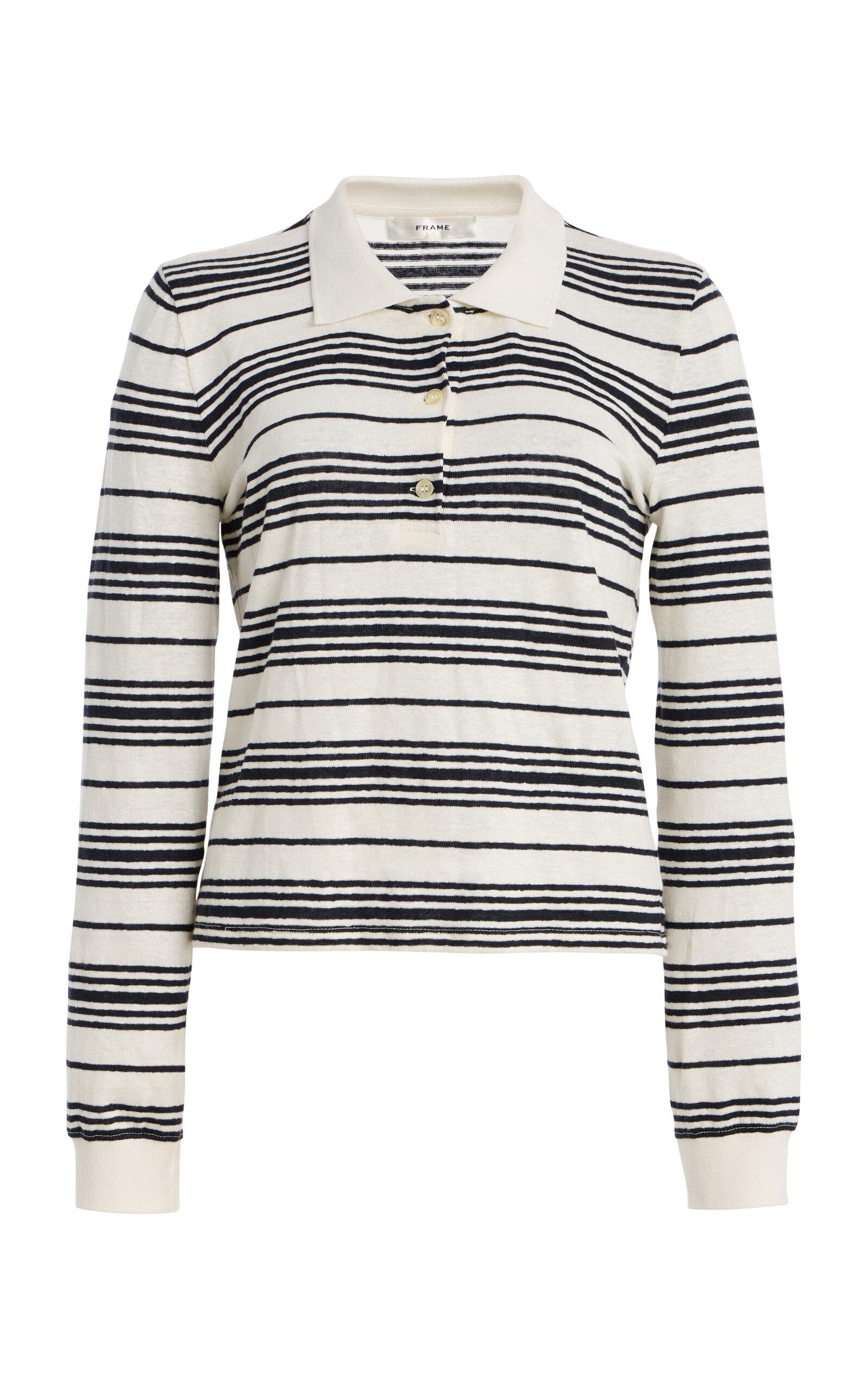 FRAME The Striped Linen Polo Shirt -oda Operandi by FRAME