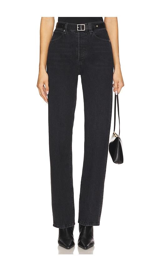 FRAME Vertical Straight Leg Jeans in Black by FRAME