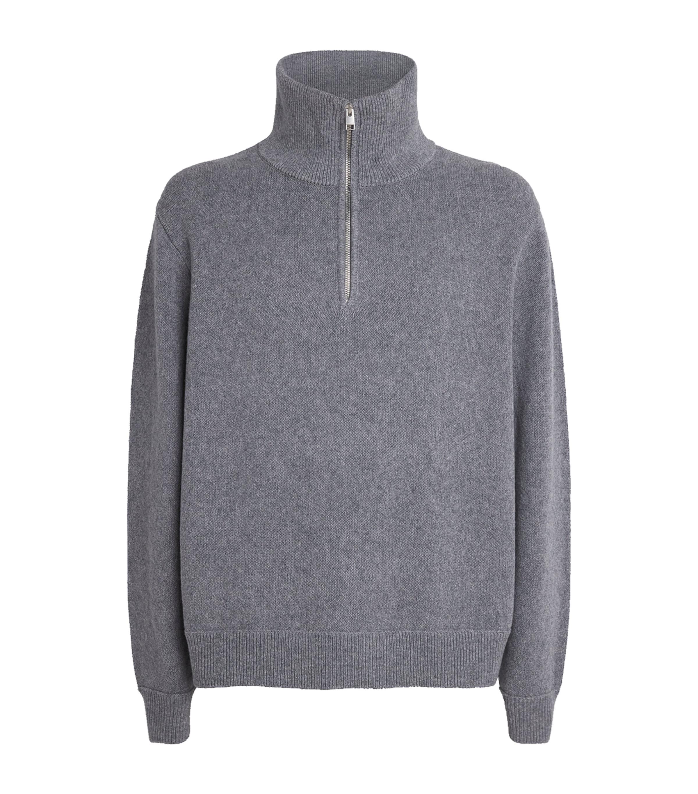 FRAME Wool-Cotton Half-Zip Sweater by FRAME