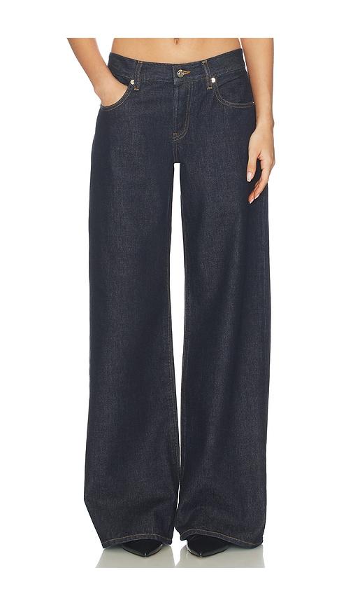 FRAME x Alexandra Leclerc The Leo Low Rise Baggy Jean in Blue by FRAME