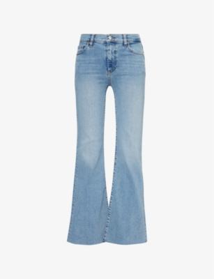 Icon flared-leg cotton-blend denim jeans by FRAME